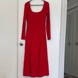 Old Navy Vibrant Red Long Sleeve Dress